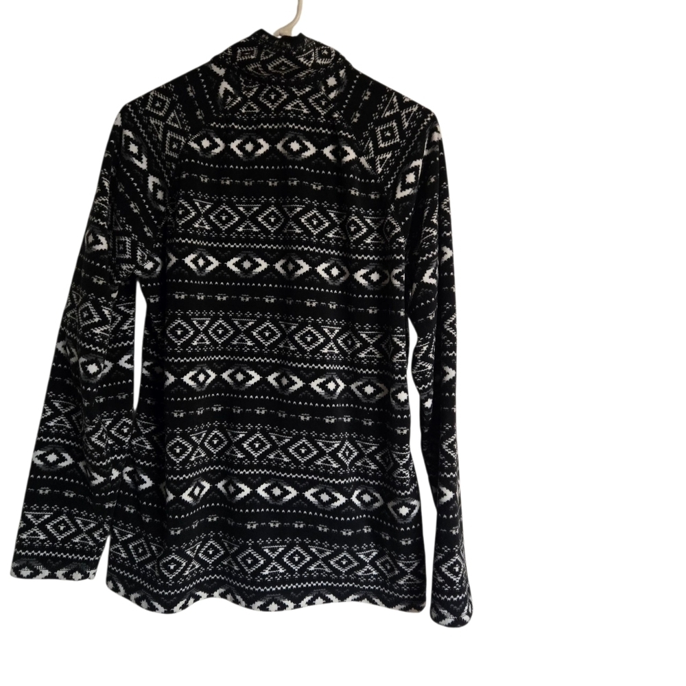 Eddie Bauer Black and White Womens Aztec Quarter Zip XL - Picture 3 of 5